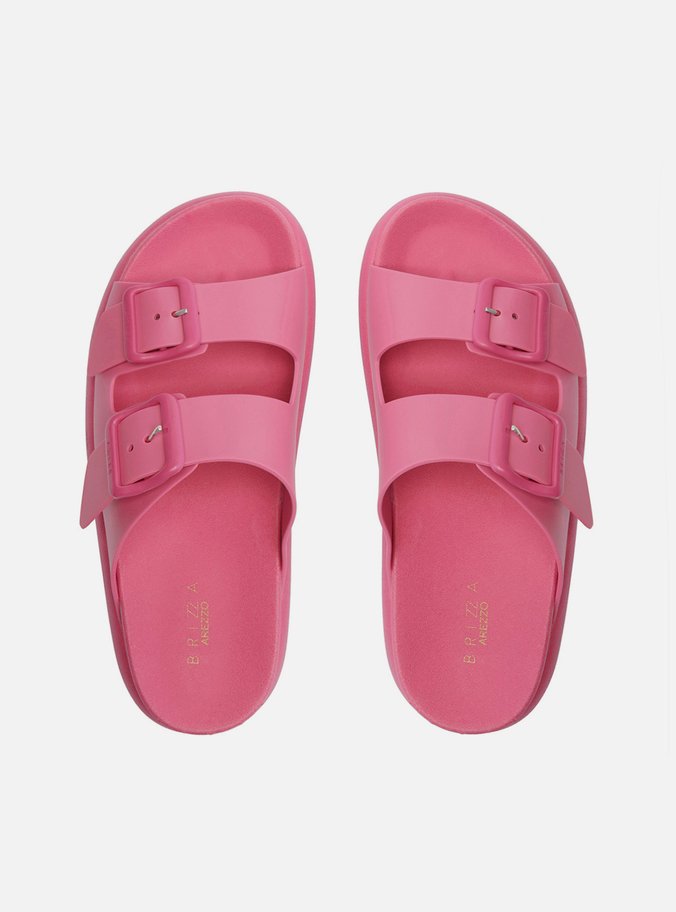 Chinelo Slide Rosa Fivelas Brizza