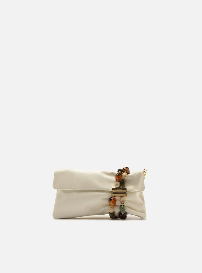 Bolsa Clutch Branca Média Soft Pedraria