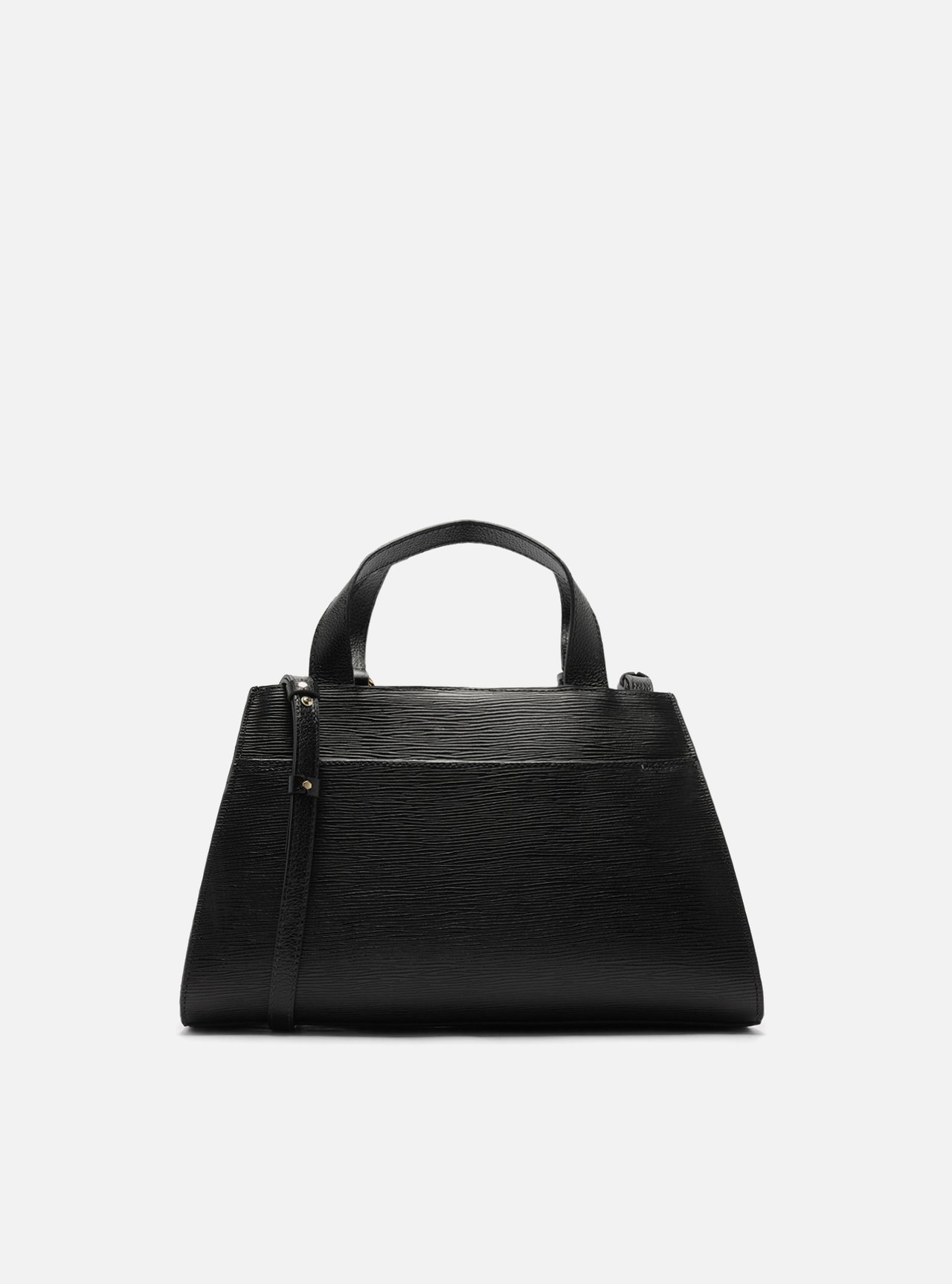 Bolsa Tote Preta Couro Jeni Média — foto 3