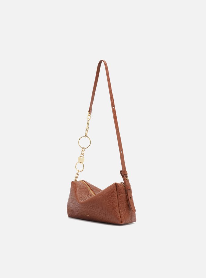 Bolsa Tiracolo Couro Marrom Pequena