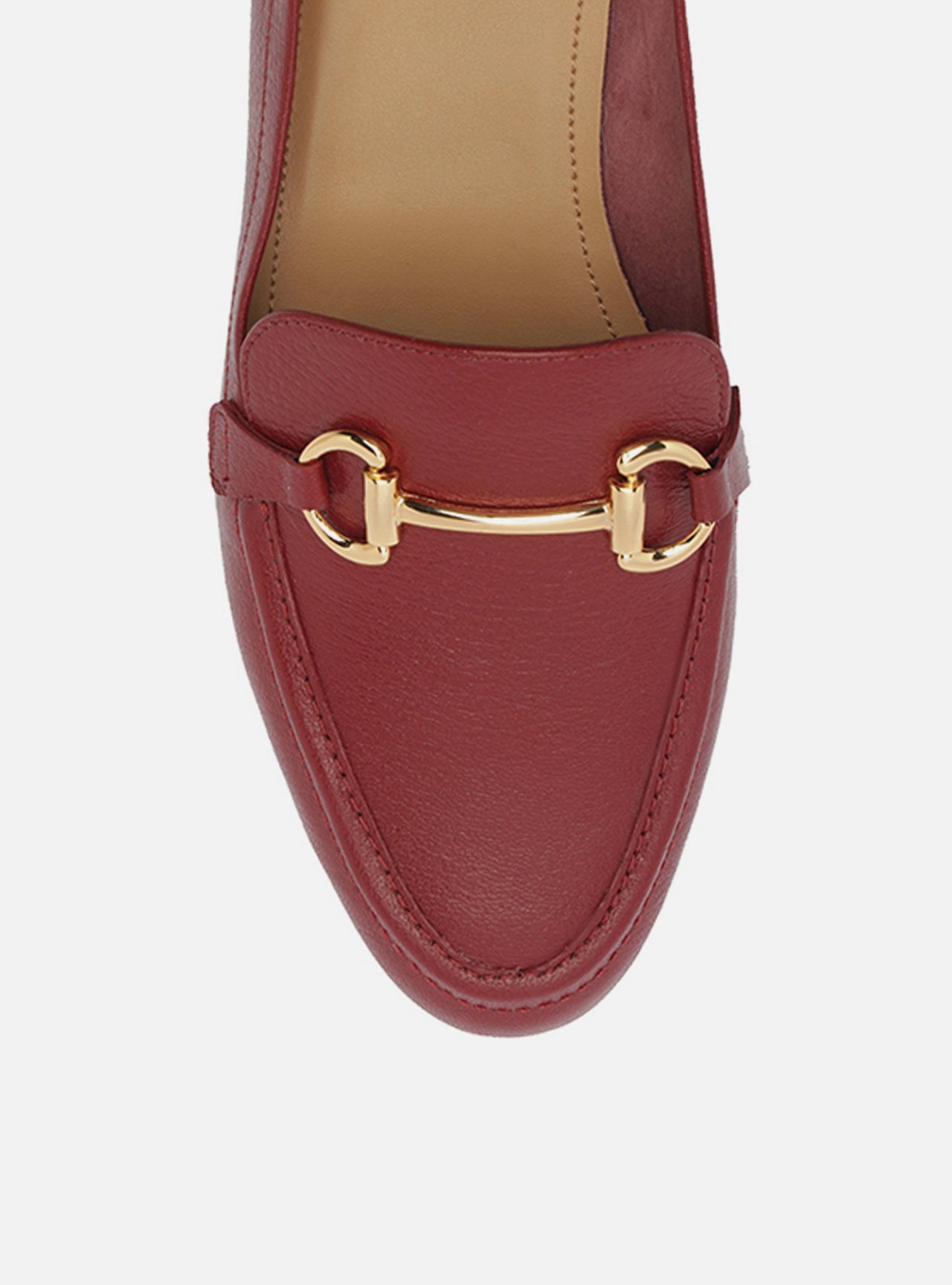 Mocassim Vermelho Couro Bridão Metálico Luma — foto 5