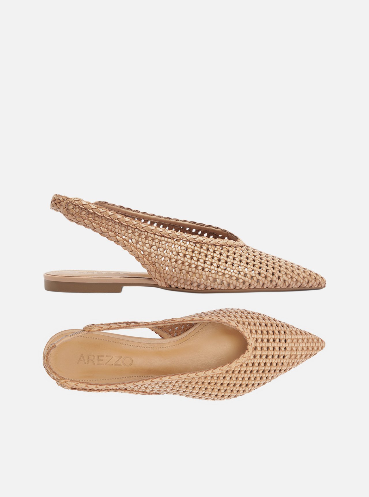 Sapatilha Bege Tressê Bico Fino Slingback Iris — foto 5