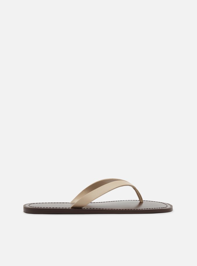 Rasteira Rose Couro Flip Flop Livia