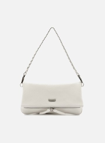 Bolsa Tiracolo Branca Couro Média Dobrável