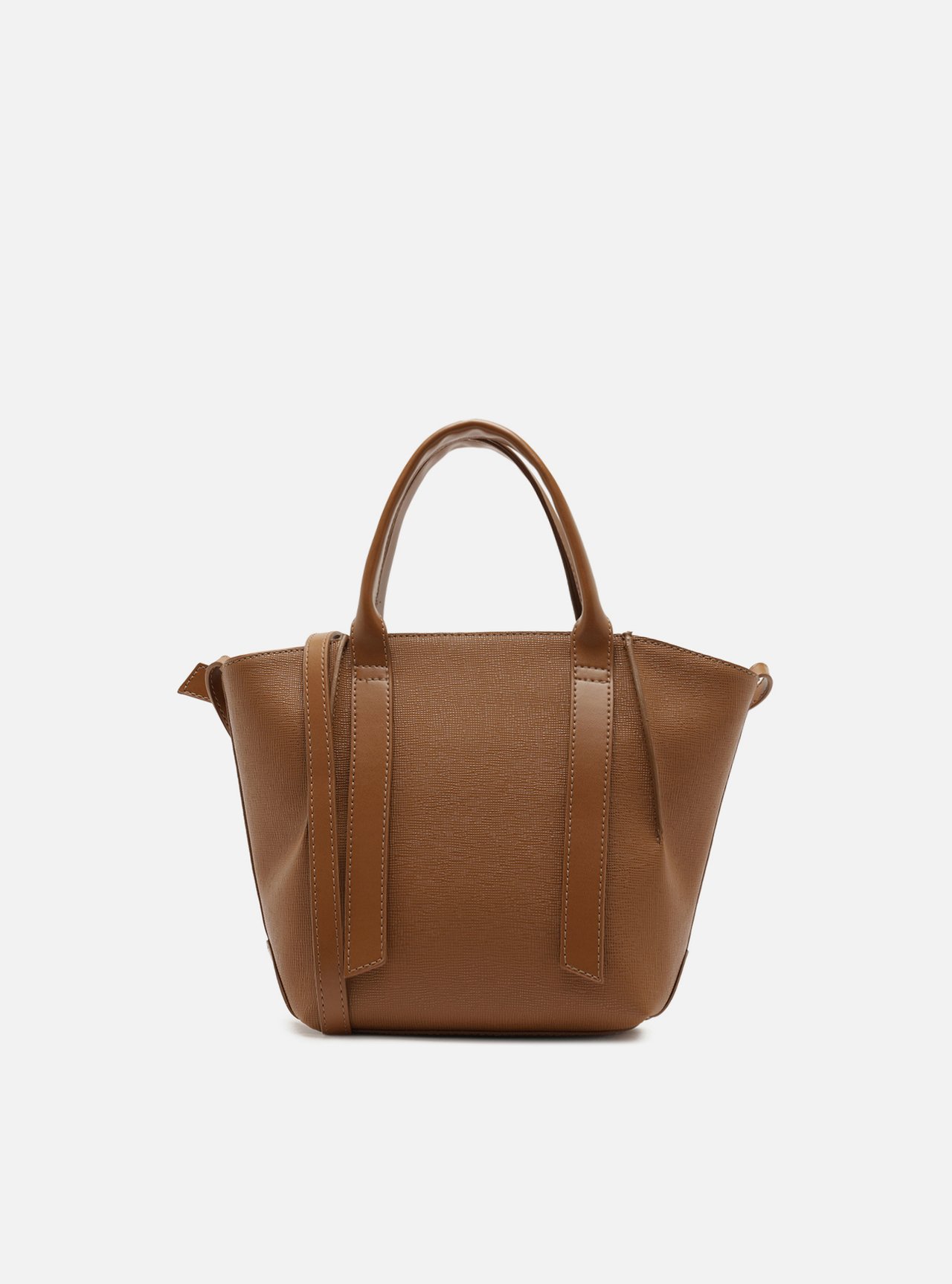Bolsa Tote Marrom Média Tiras — foto 3