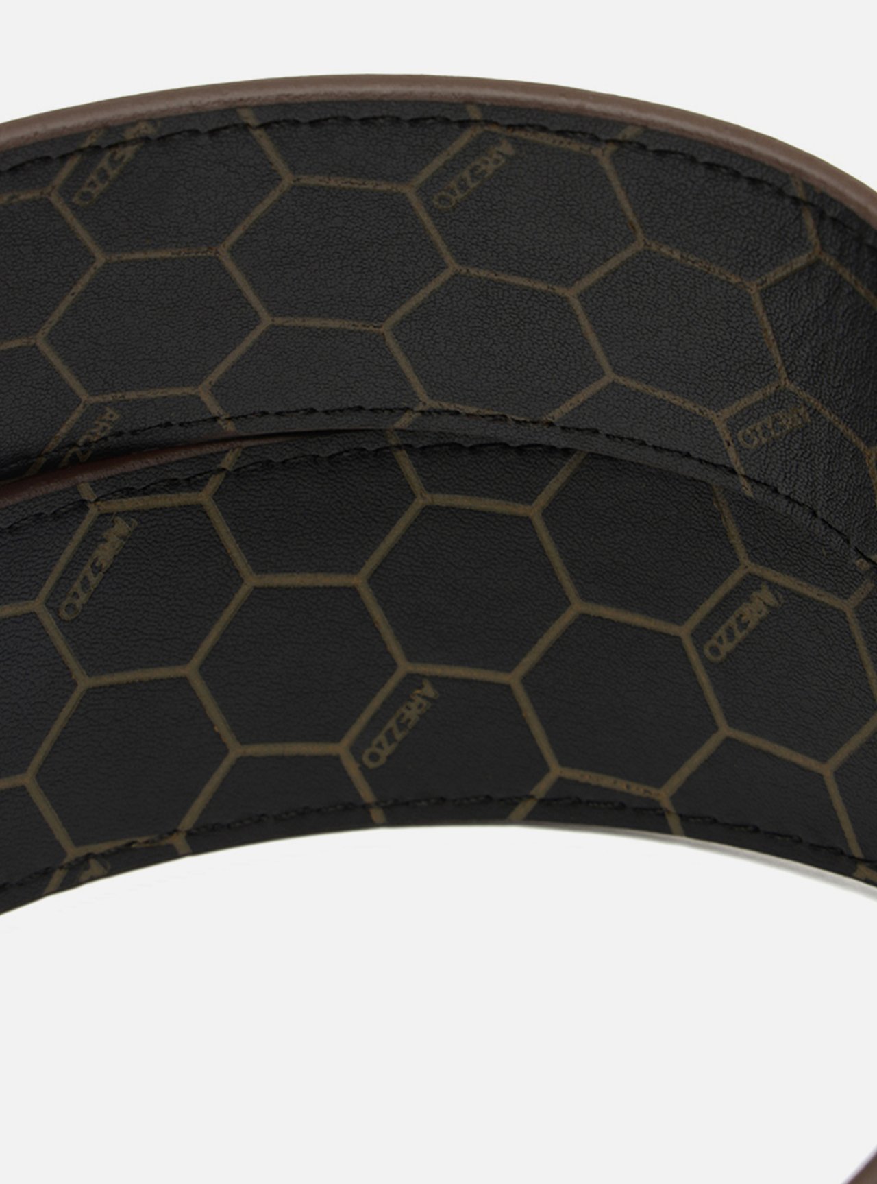 Cinto Preto Couro Fivela Metálica Geométrica — foto 5