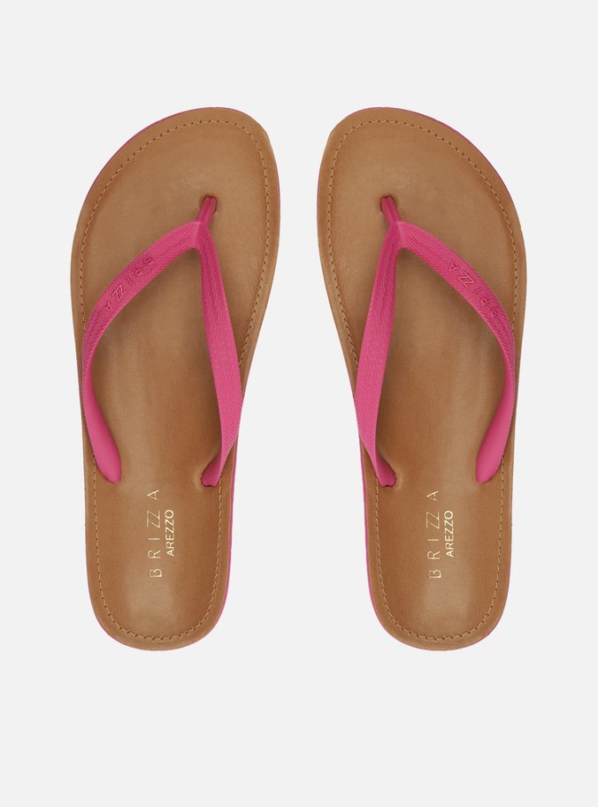 Chinelo de Dedo Rosa Palmilha Marrom