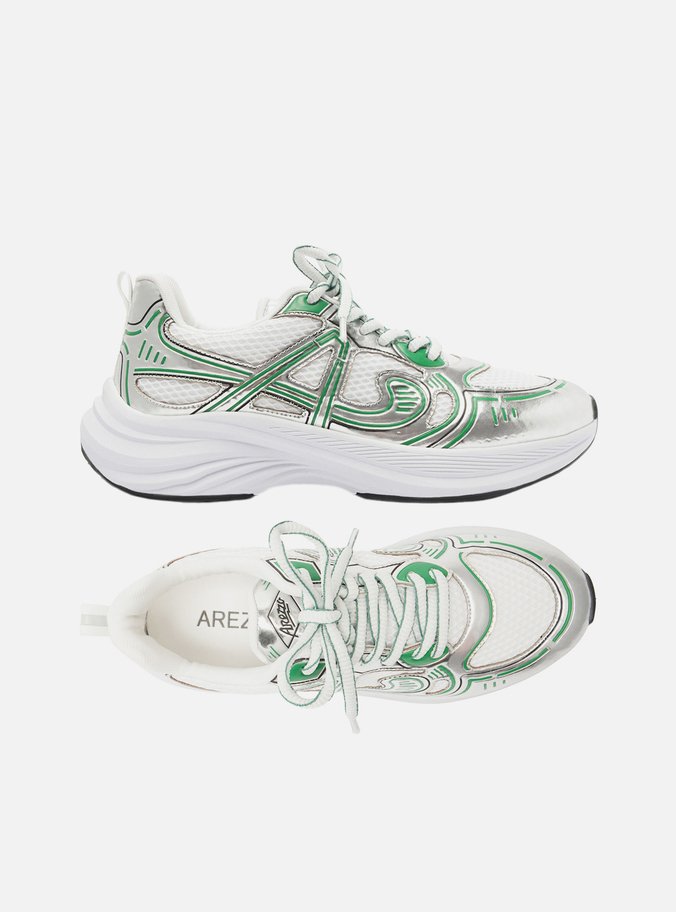 Tênis Branco Amarração Esporte Verde