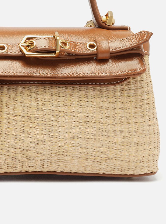 Bolsa Tiracolo Marrom Ráfia Victória Pequena