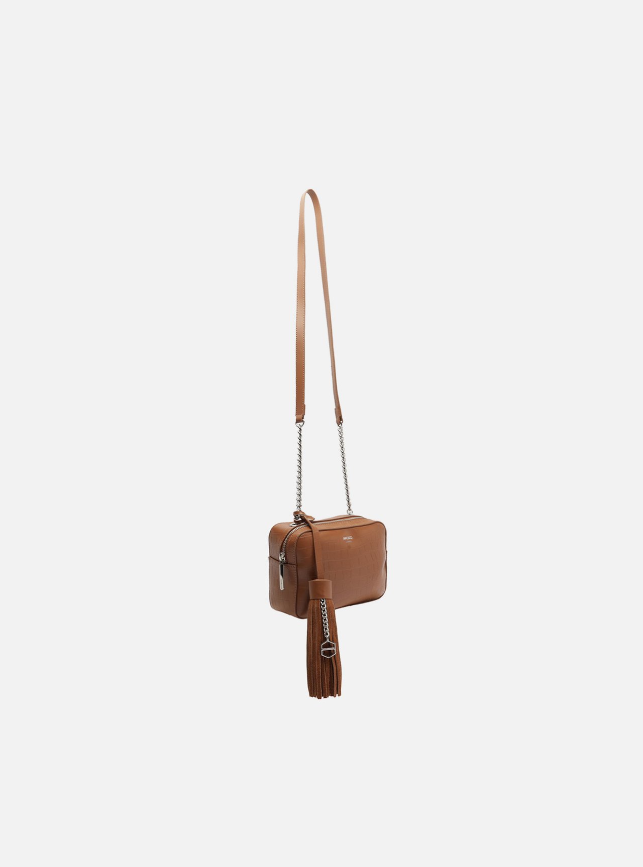 Bolsa Tiracolo Marrom Croco Valentina Pequena — foto 5