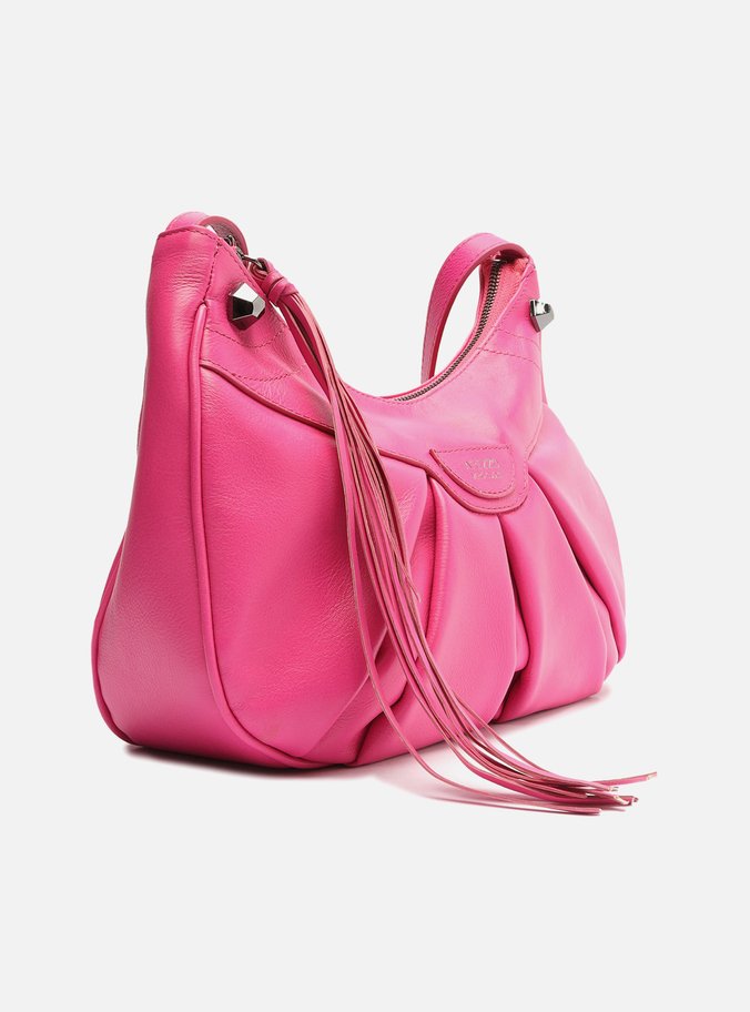 Bolsa Tiracolo Rosa Couro Piera Média