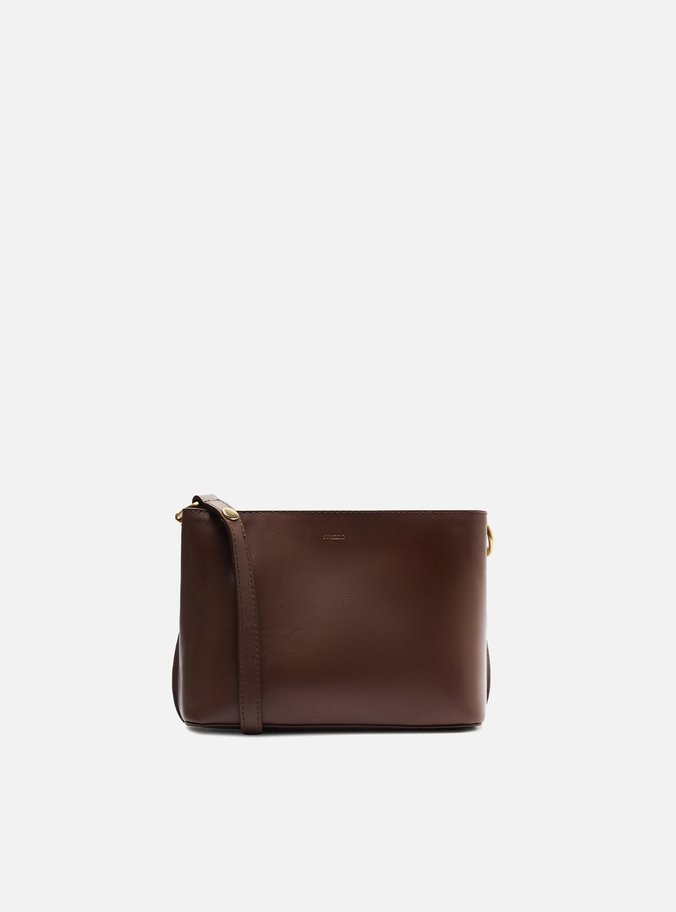 Bolsa Tiracolo Marrom Dark Couro Helena Pequena Nó