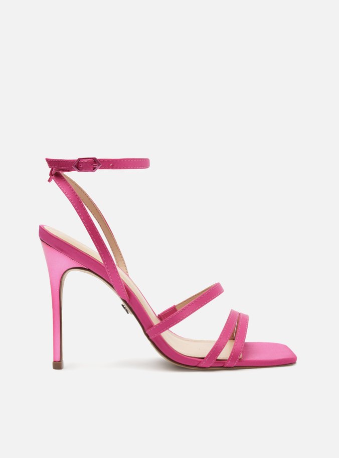 Sandália Rosa Salto Fino Tiras