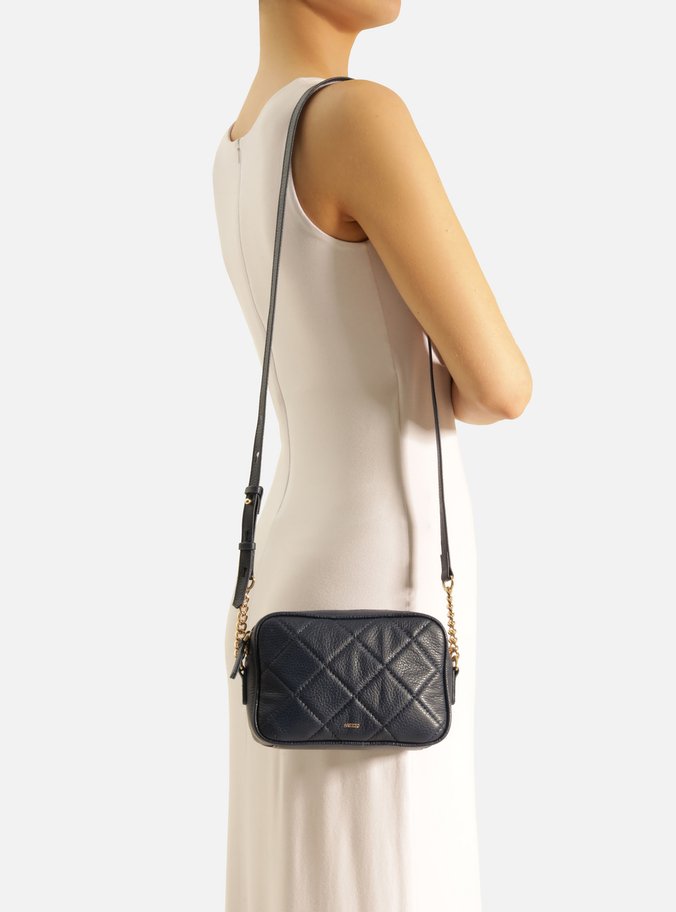 Bolsa Tiracolo Azul Couro Matelassê Gab Pequena