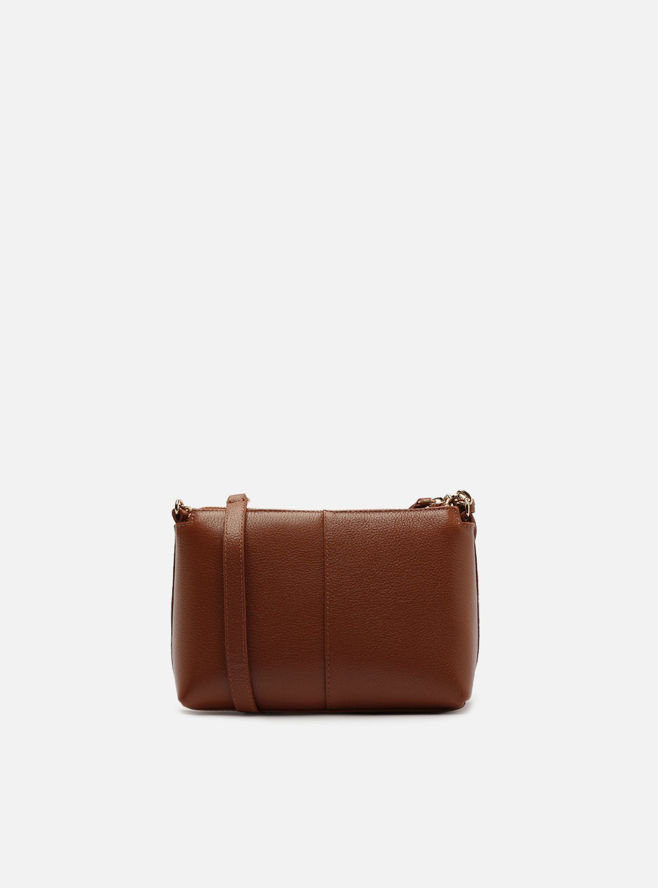 Bolsa Tiracolo Marrom Couro Pequena Alça Corrente — foto 3