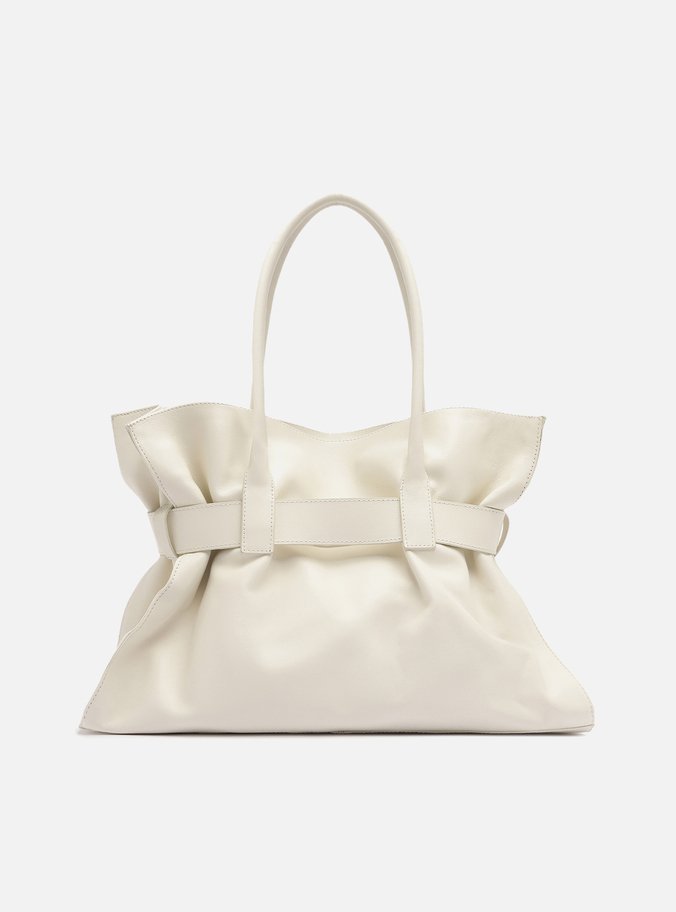 Bolsa Shopping Branca Couro Isa Grande