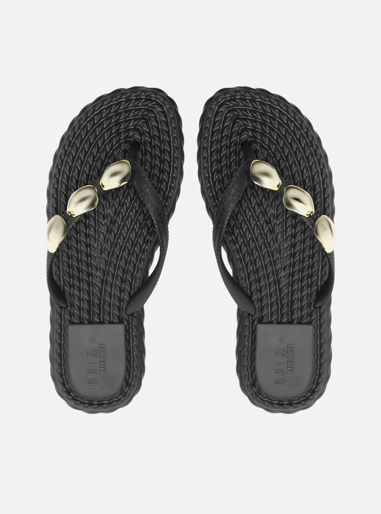 Chinelo de Dedo Preto Marrocos Flip Flop Metal — foto 3