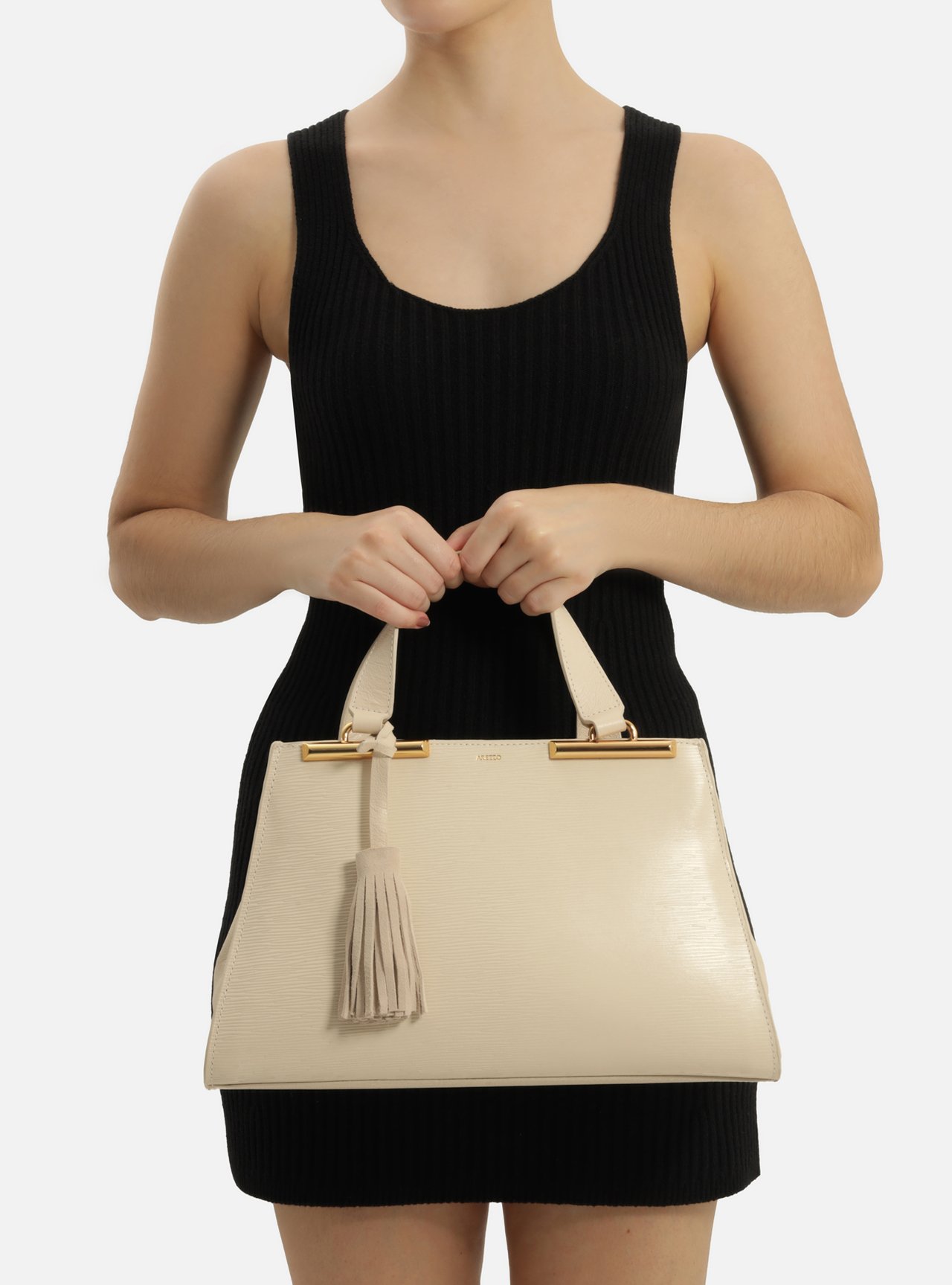 Bolsa Tote Branca Couro Jeni Média — foto 6