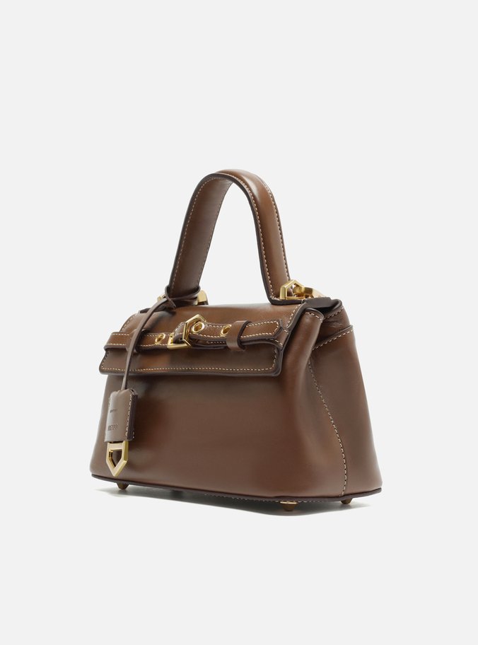 Tiracolo Marrom Couro Pequena Bag Charm Victória