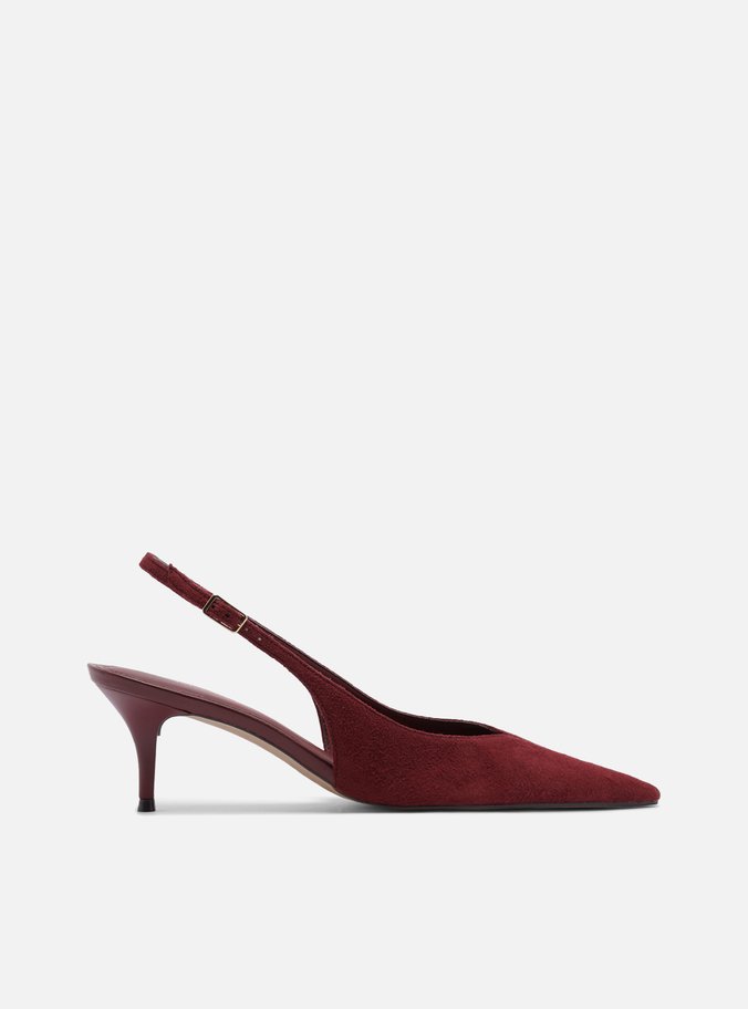 Scarpin Bordô Camurça Salto Kitten Slingback