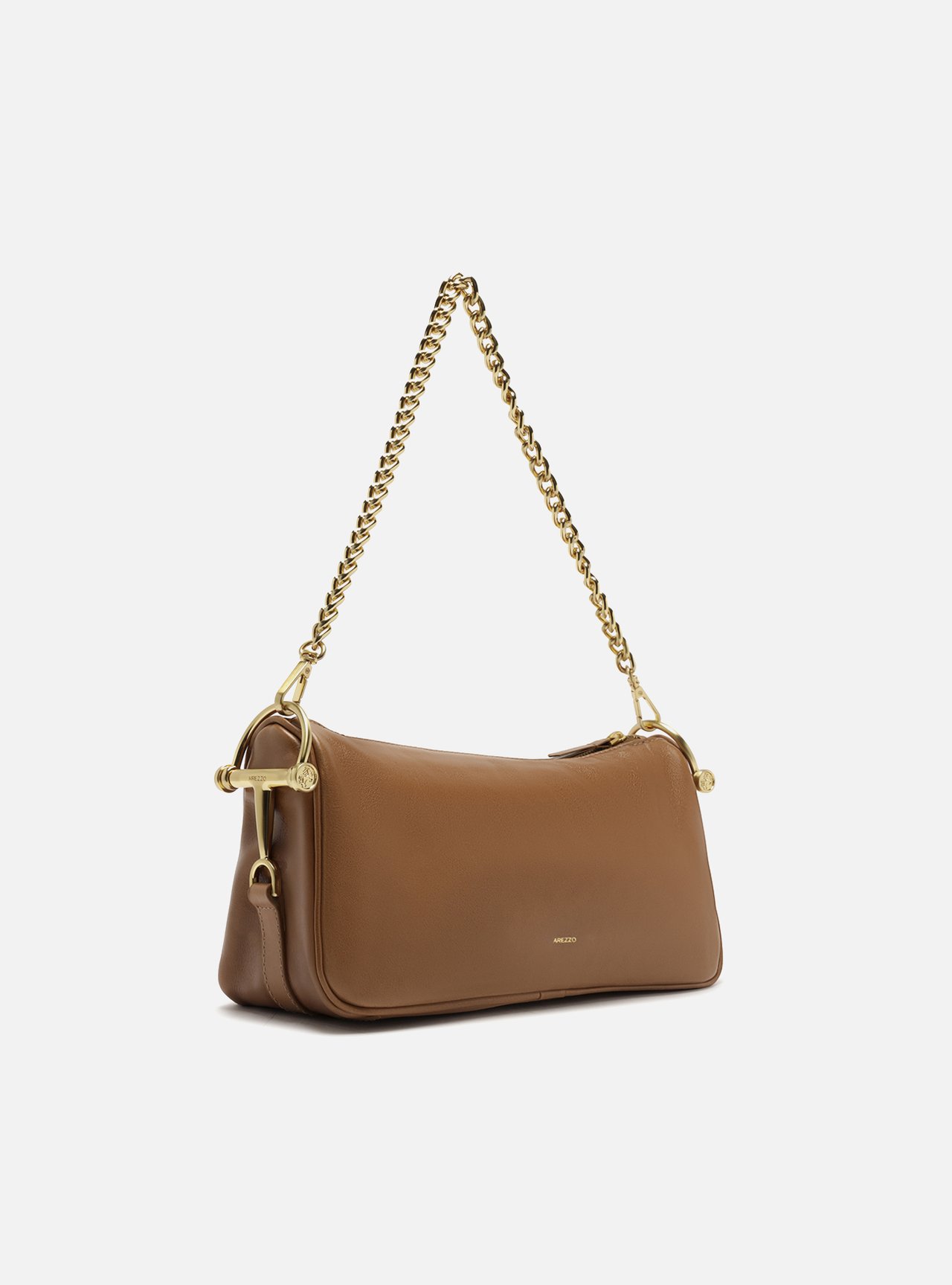 Bolsa Shoulder Marrom Couro Média Corrente — foto 5
