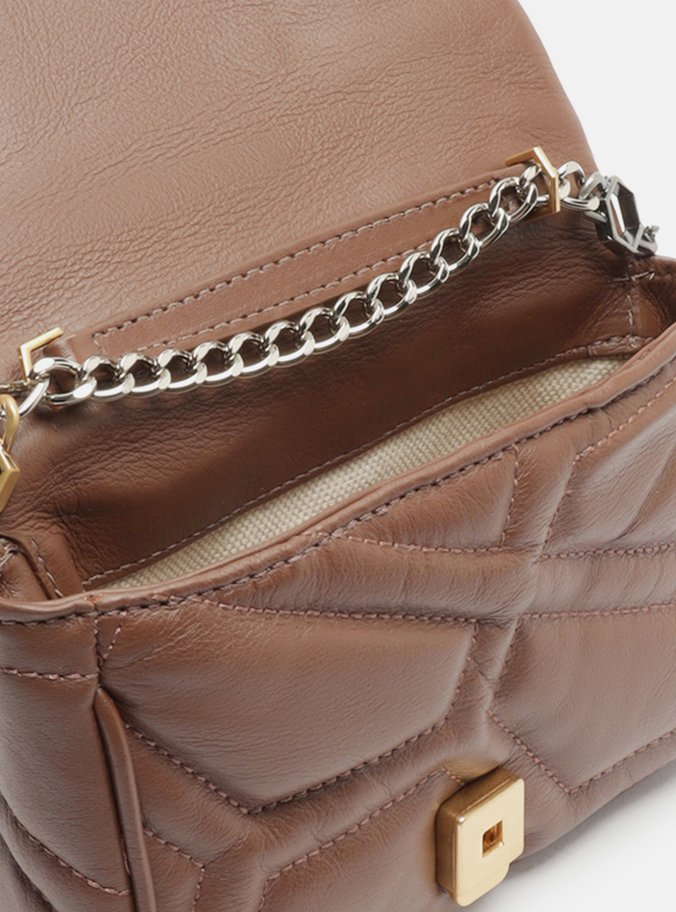 Mini Bag Tiracolo Marrom Couro Emma