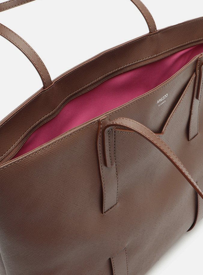 Bolsa Shopping Marrom Escura Grande Tiras Capa