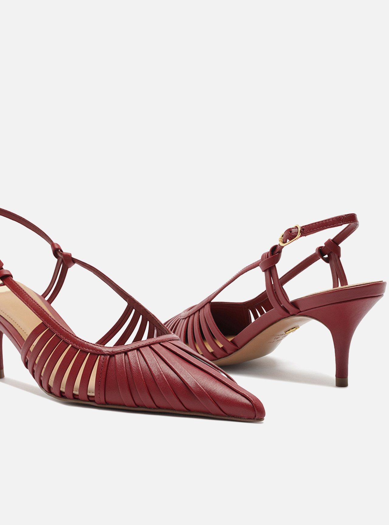 Scarpin Vermelho Salto Fino Fivela Slingback — foto 4