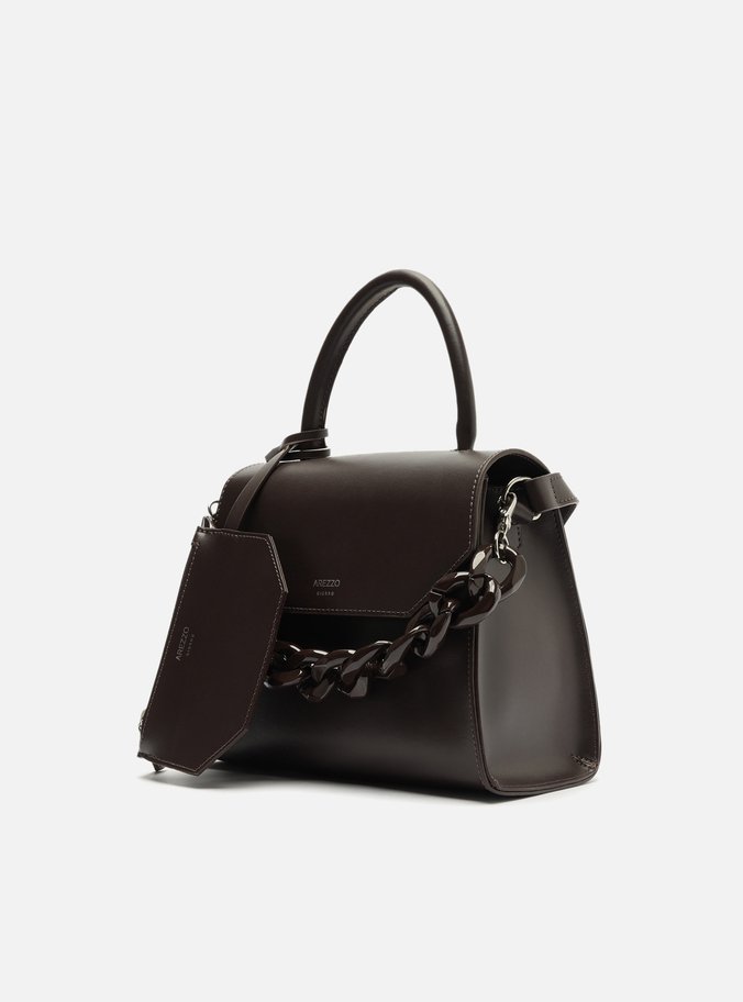 Bolsa Satchel Marrom Escura Iara Média