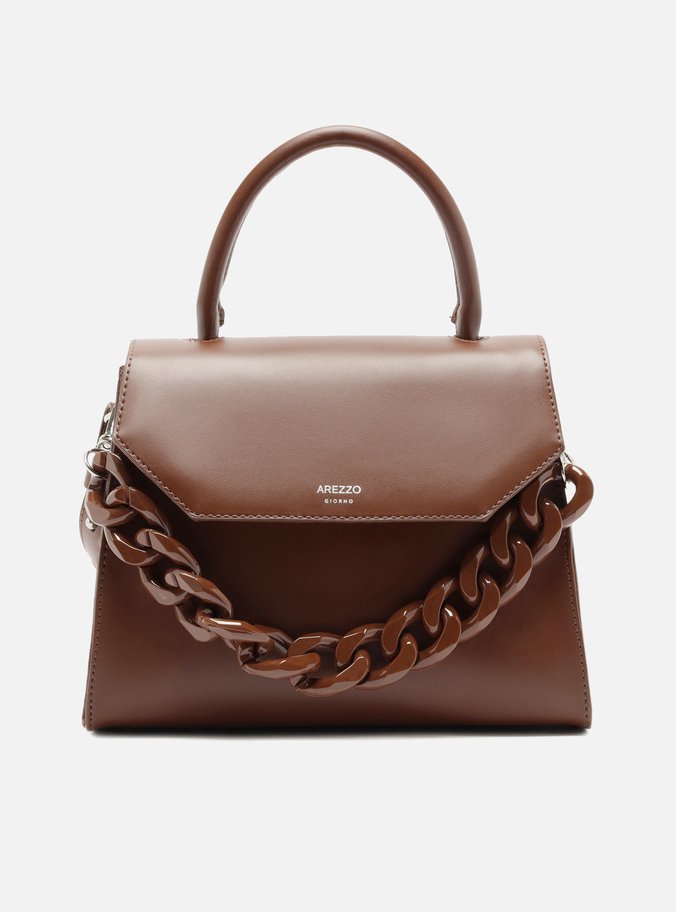 Bolsa Satchel Marrom Clara Iara Média