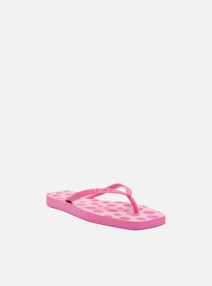 Chinelo de Dedo Rosa Square Print Poá