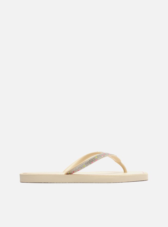 Chinelo de Dedo Off-White Recouro Square Strass