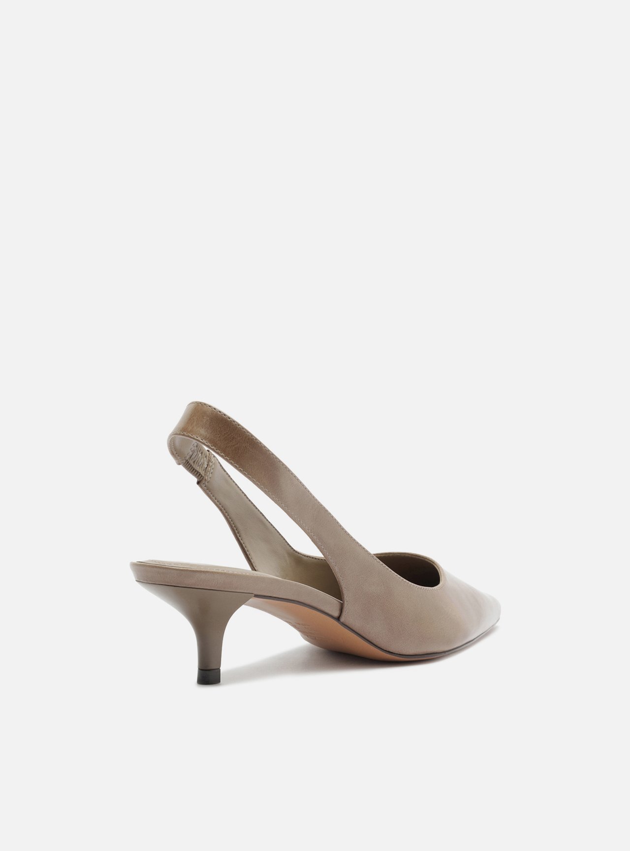 Scarpin Cinza Couro Salto Fino Slingback — foto 3