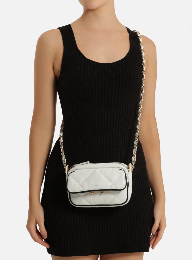 Mini Bag Tiracolo Branca Couro Mizz Duo