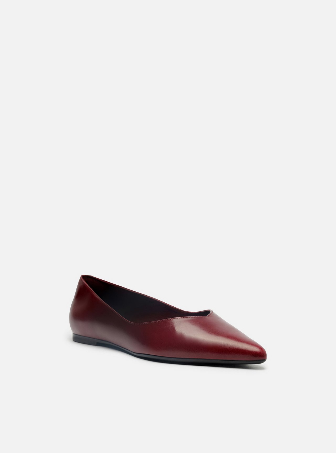 Sapatilha Vermelha Berry Couro Bico Fino Minimal — foto 2