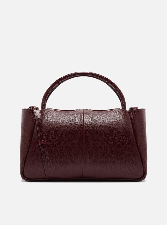 Bolsa Tote Vinho Couro Grande Tag Metal