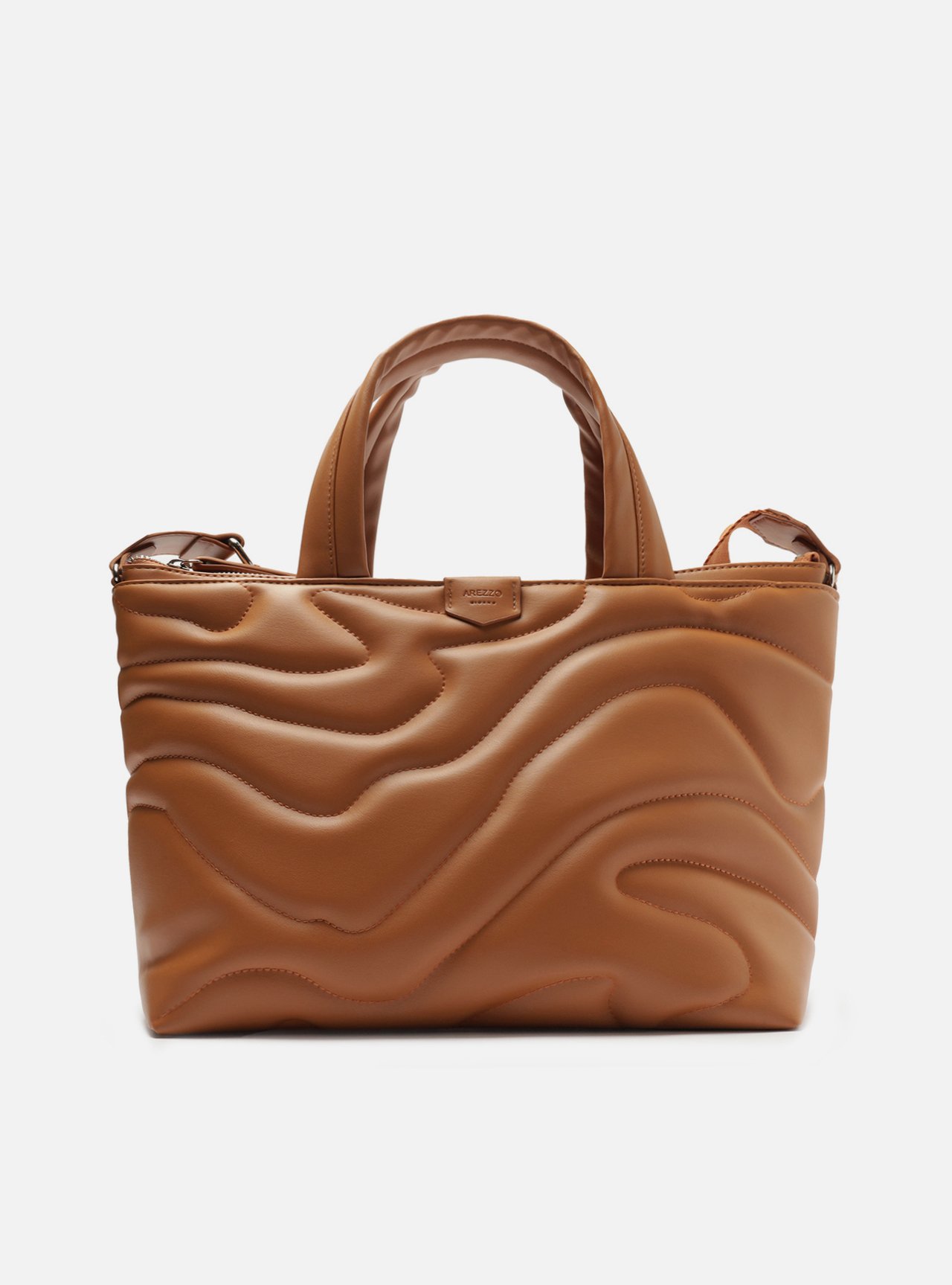 Bolsa Tote Marrom Grande Matelassê Alça Tiracolo — foto 1