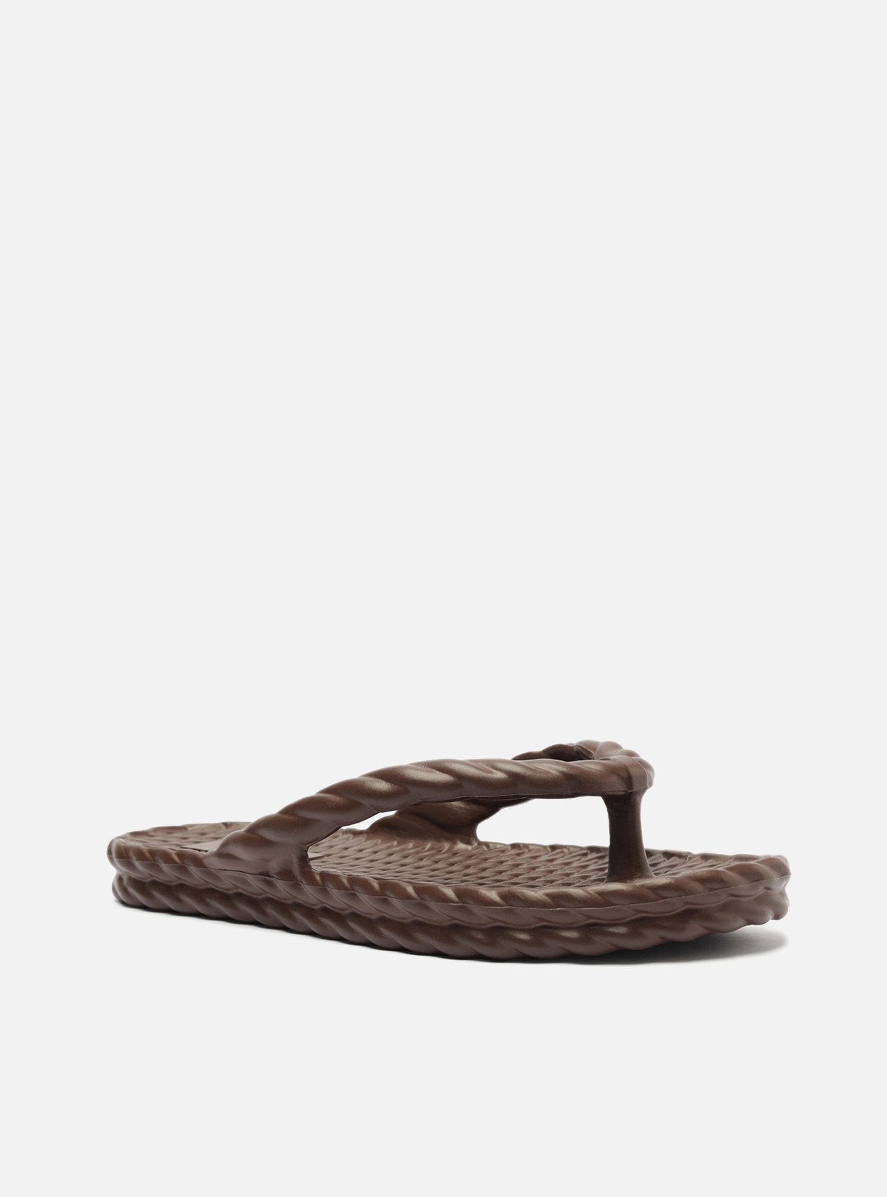Chinelo de Dedo Marrom Flatform Trança Brizza — foto 2