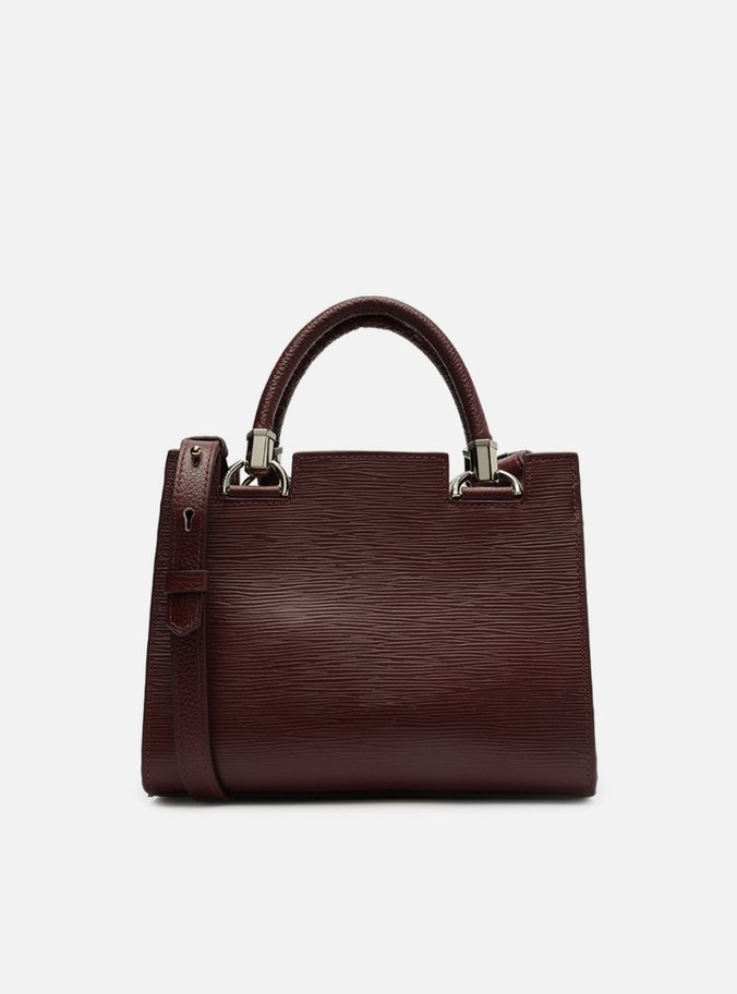 Bolsa Tote Vermelha Couro Abraccio Média Flor