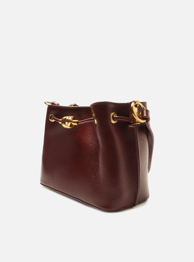 Bolsa Tiracolo Vermelha Couro Pequena Nó Metal