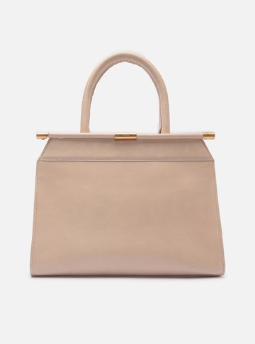 Bolsa Tote Branca Couro Grande Rolotê