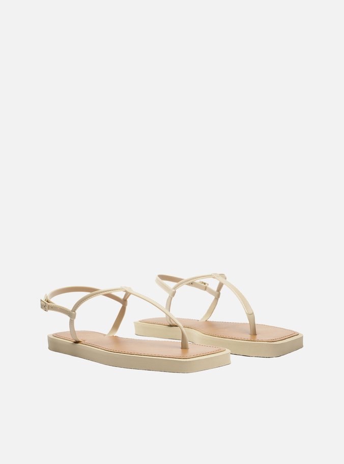 Sandália Rasteira Off-White Slim Square Brizza
