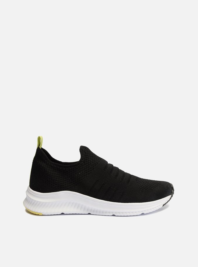Tênis Slip On Preto Knit ZZ Mov Verde