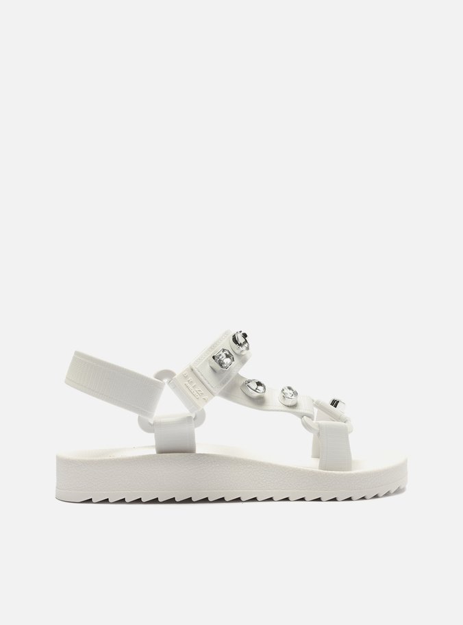 Sandália Papete Branca Diamond Brizza
