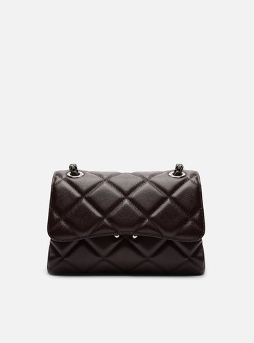 Bolsa Tiracolo Marrom Escura Couro Mizz Média