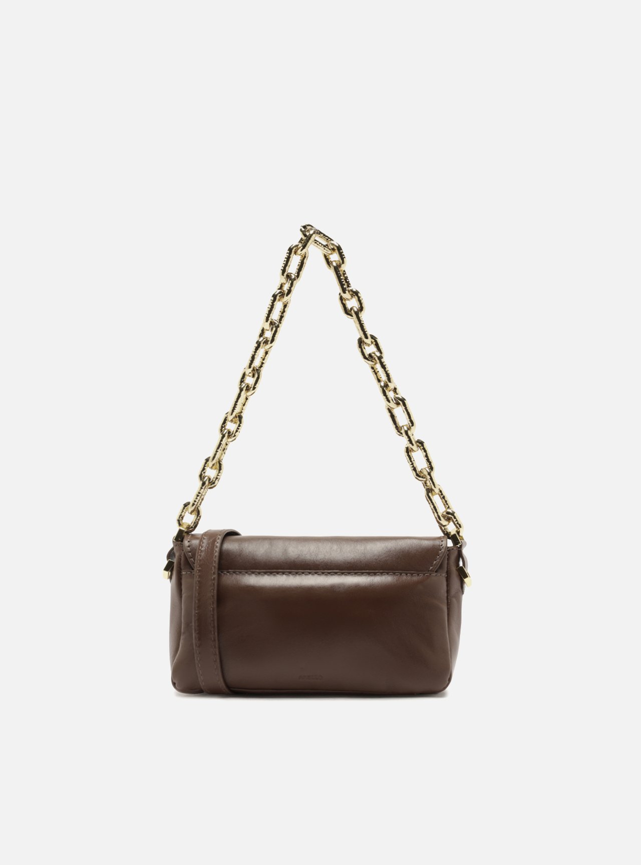 Bolsa Tiracolo Marrom Couro Pequena — foto 3