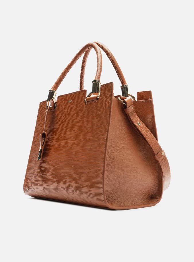 Bolsa Tote Marrom Couro Abraccio Grande
