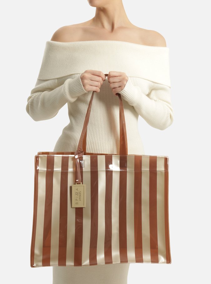 Bolsa Shopping Marrom Vinil Grande Sardenha