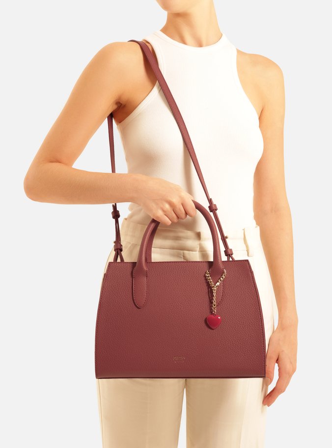 Bolsa Tote Rosa Média Pingente Coração