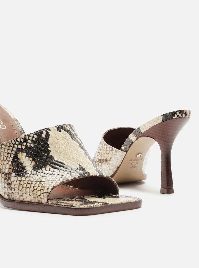 Mule Animal Print Bico Quadrado Tira Única